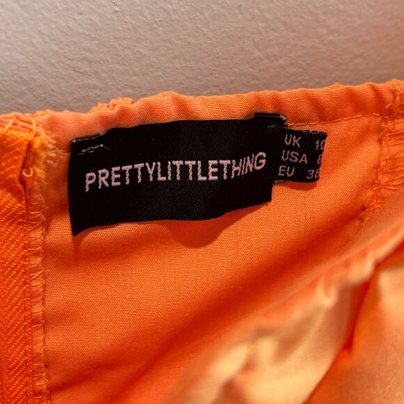 Pretty Little Thing Orange Sherbet Cropped Camisole Top - size 6 - Picture 4 of 5